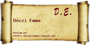 Dóczi Emma névjegykártya