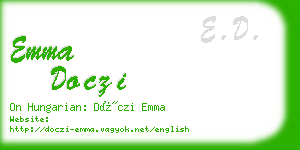 emma doczi business card